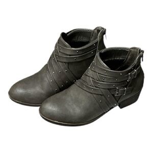 SO - EC - Charcoal Studded Ankle Booties